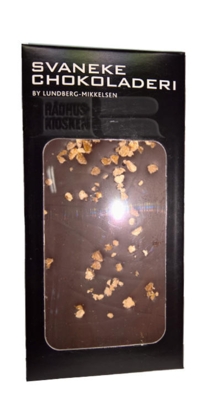 Mørk chokolade plade m. krokant, 100 g.