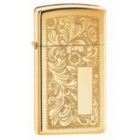 Zippo Lighter - Brass Venetian, slim