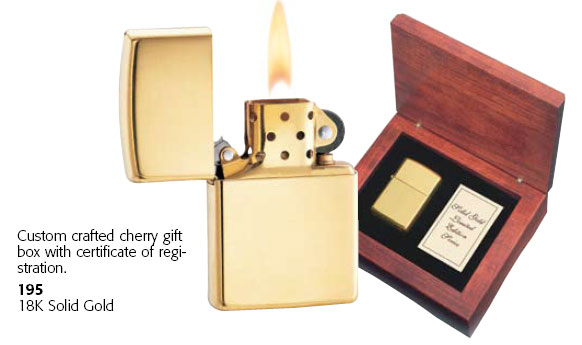 Zippo Lighter - 18K Solid Gold