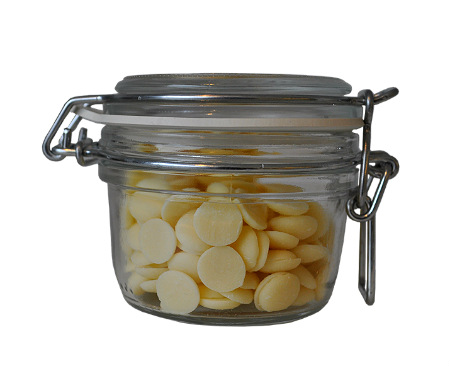 Ren hvid chokolade i patentglas, 75 g.