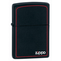 Zippo Lighter - Black Matte w/Zippo & Border