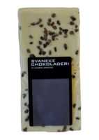 Hvid chokolade plade m. ristet kakaonibs, 100 g.
